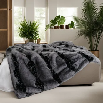 Роскошное пушистое одеяло из искусственного меха A2 без выпадения волос для кроватей, чехлов для диванов, гостиной, спальни, натурального мягкого высококачественного декоративного одеяла