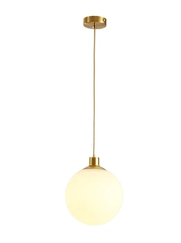 Скандинавские молочно-белые подвесные светильники из полиэтиленового шарика, ресторан, бар, прикроватная подвесная лампа, спальня, простой декор, светодиодное освещение, светильник-люстра