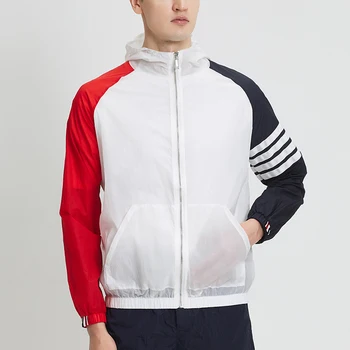 Солнцезащитное пальто, Высококачественная Легкая Велосипедная рубашка с длинным рукавом, Корейская Трендовая Мужская толстовка на молнии с карманами