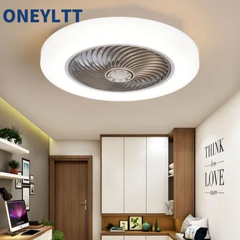 Трансграничный невидимый потолочный вентилятор 110 В LED Macaron в стиле минимализма для спальни, столовой, детского светового вентилятора