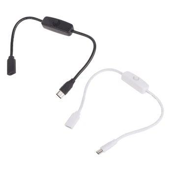Удобный кабель для зарядки типа C от розетки до USB C от розетки с возможностью включения выключения Простое управление питанием USBустройств длиной 30 см