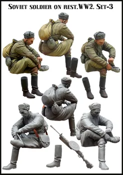 Фигурки из смолы в масштабе 1/35, набор собранных моделей, историческая военная миниатюра в разобранном виде и неокрашенные игрушки 