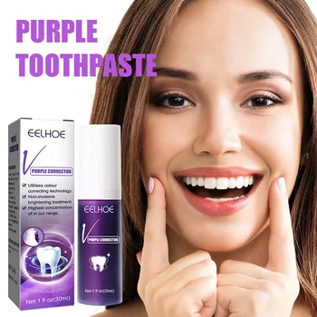 Фиолетовая отбеливающая зубная паста с античувствительностью Удаляет пятна На зубах, зубной камень, средства по уходу за зубами 