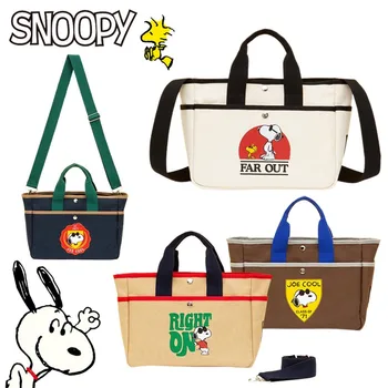 Холщовые сумки Snoopy, сумка через плечо, мультяшные сумки через плечо большой емкости для подростка, сумка-мессенджер, школьные сумки для студентов, подарок