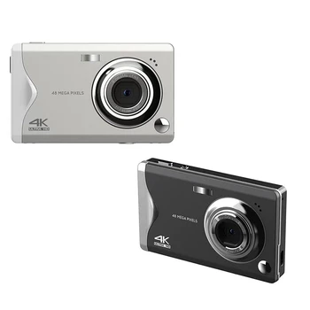 Цифровая камера 4K HD с 3-дюймовым большим экраном, камера с автофокусом, переносная косметическая цифровая камера, фоторегистратор для путешествий, прочный белый