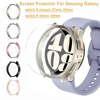 Чехол для Samsung Galaxy Watch 6 44мм 40мм PC Жесткий Полый Каркас Защитный Бампер для Watch 6 Classic 43мм 47мм Аксессуары для Чехлов
