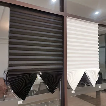 элегантные плиссированные шторы 1шт для спальни, офиса и гостиной - Шторы из нетканого материала для полузатенения и уединения - Home