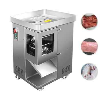 Электрическая мясорубка 220 В Коммерческая машина для резки мяса Автоматическая машина для нарезки мяса Коммерческая машина для нарезки и измельчения мяса
