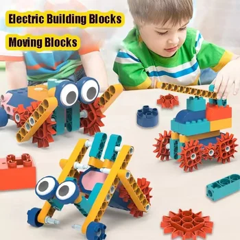 116 шт. Строительные блоки с электрическим механическим приводом для детей, научное образование, Сборка из крупных частиц, развивающие игрушки для мальчиков