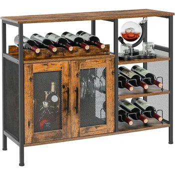 Барный шкаф, съемная винная стойка с держателем для бокалов, подходит для кухни, гостиной