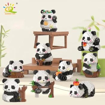 Креативный МИНИ-Панда в китайском стиле, строительные блоки, MOC Панда, Украшение дома, Кирпичи, Игрушки для мальчиков, Подарки для детей