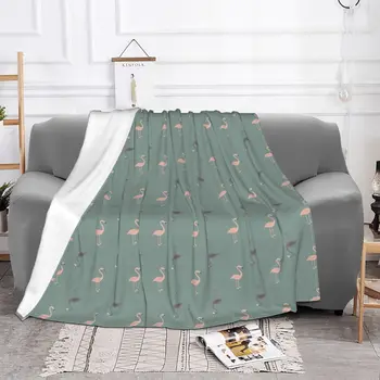 Одеяло с изображением птицы фламинго и животных, флисовое Весенне-осеннее многофункциональное ультрамягкое покрывало для дивана, дорожные покрывала