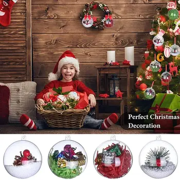 Рождественский прозрачный шар, пластиковые Рождественские елки, украшение для вечеринки, подарок для дома, Открытое свадебное украшение, коробка для безделушек, подарок X1X5