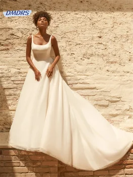 Свадебное платье трапециевидной формы с блестящими пайетками, Романтическое свадебное платье на бретелях с квадратным вырезом, Элегантное Vestidos De Novia