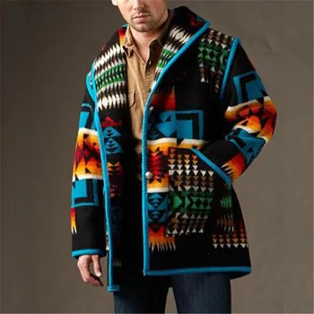 Стиль Ins, модная шерстяная куртка с лацканами, мужская осенне-зимняя однобортная ветровка, одежда в стиле ретро Harajuku