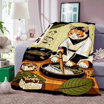 Суши-Кот, Декоративные одеяла для кровати, Диван, Летнее Плюшевое одеяло для гостиной, украшение спальни, Покрывало, Бросок Пушистый Мягкий